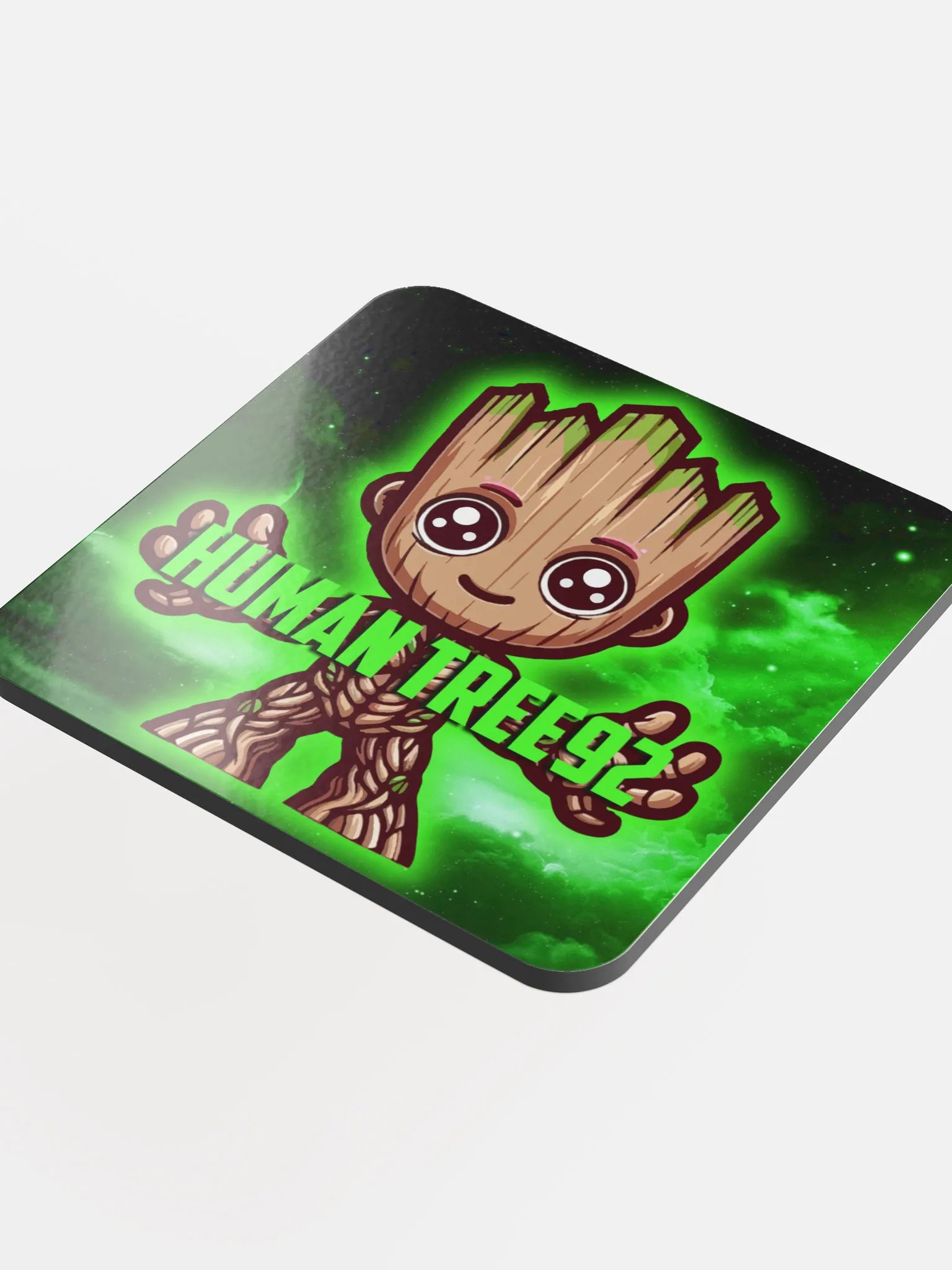 Glossed Cork Coaster Green Glow Full product image (4)