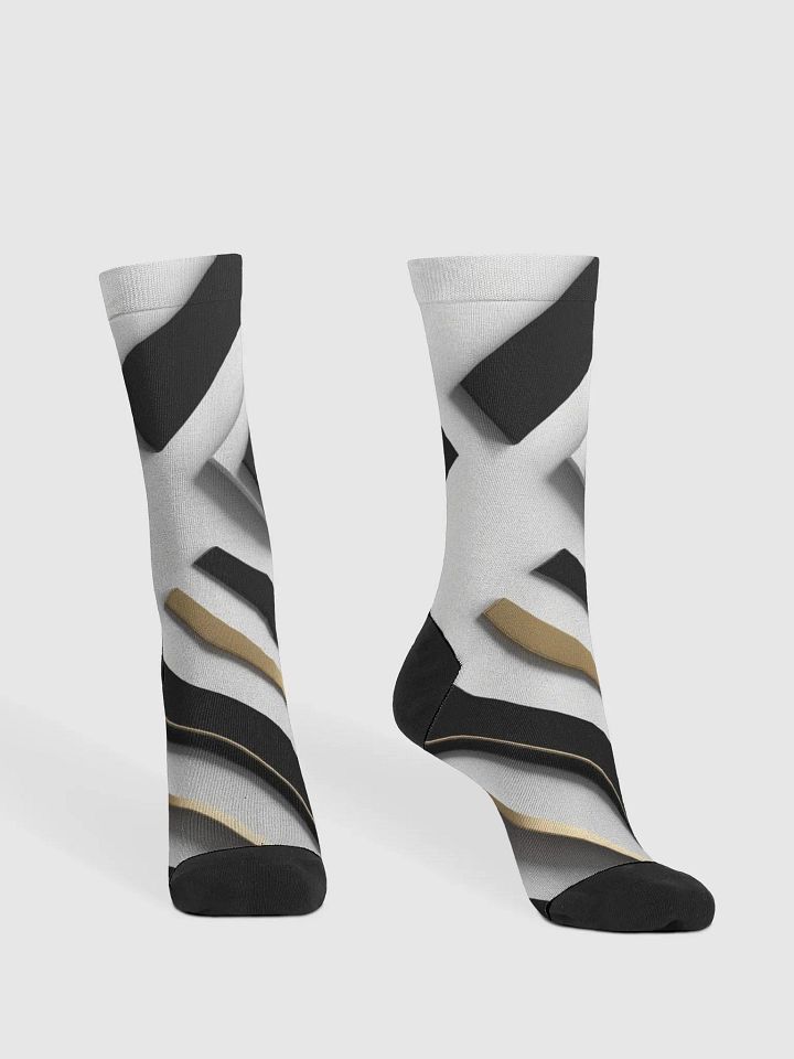 Golden Geometric Fusion Crew Socks product image (1)