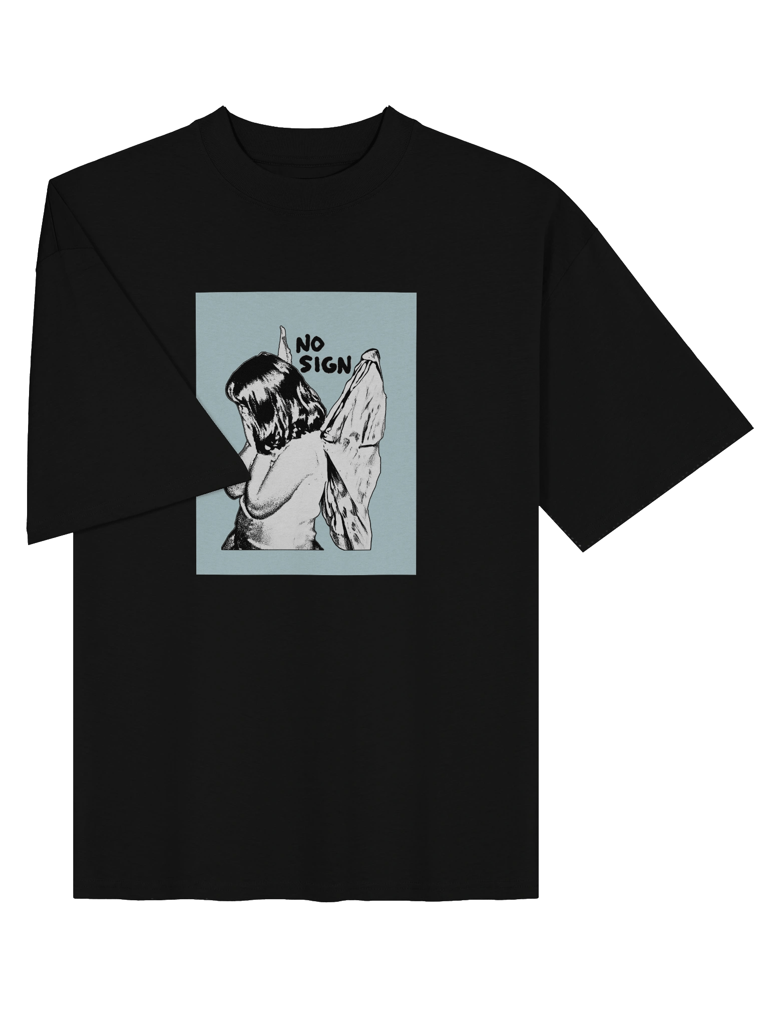 "NO SIGN" blue unisex boxy tee product image (5)