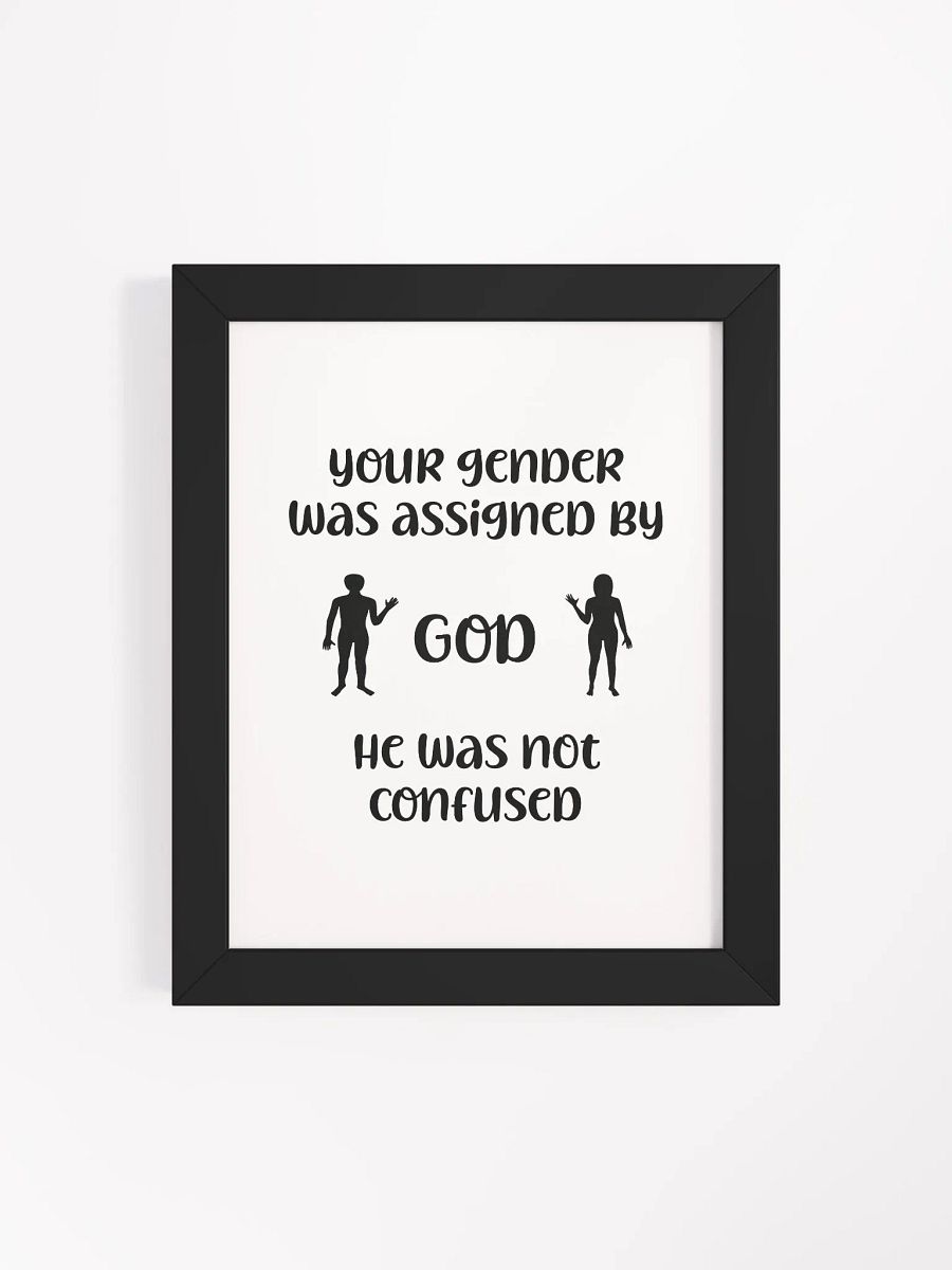 Your Gender Was Assigned by GOD. Eco-Friendly Ayous Wood Framed Matte Poster product image (32)