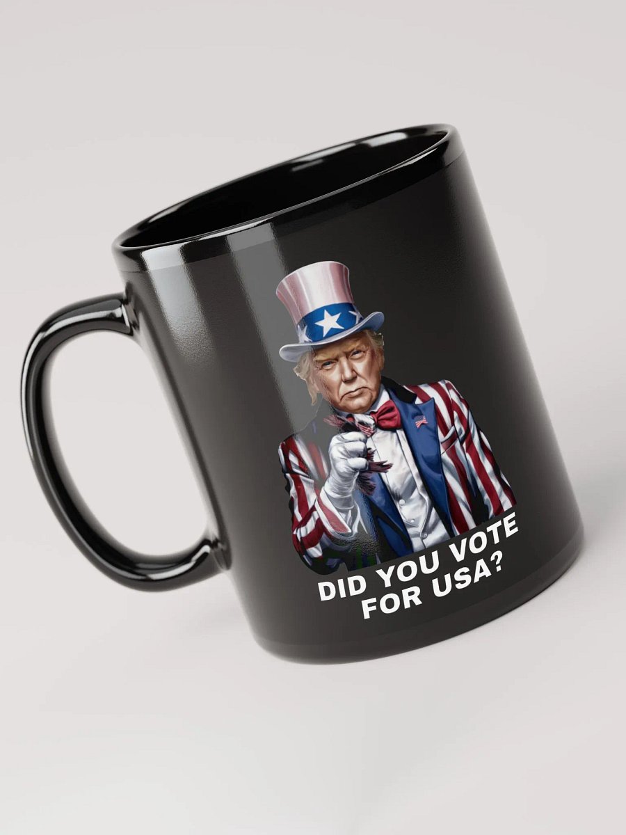 Patriotic Pointing Uncle Sam Black Mug | Donalt Trump 