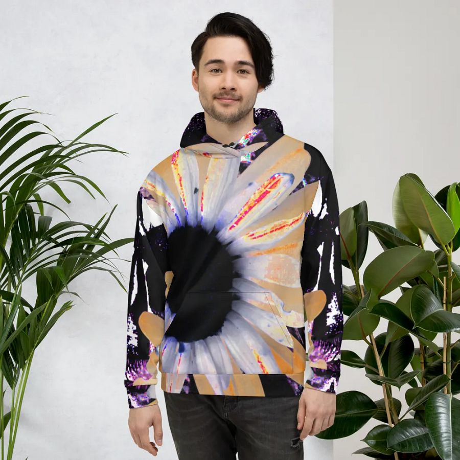 Abstract Neon Daises All Over Print Pull On Hoodie product image (4)