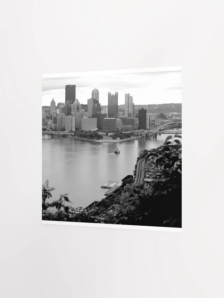 Pittsburgh - Downtown from West End Overlook - Black & White - poster product image (4)