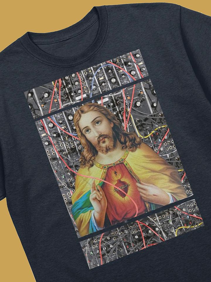 Jesus Christ Sacred Moog by Frank Fonik, Techno EDM Unisex t-shirt product image (1)