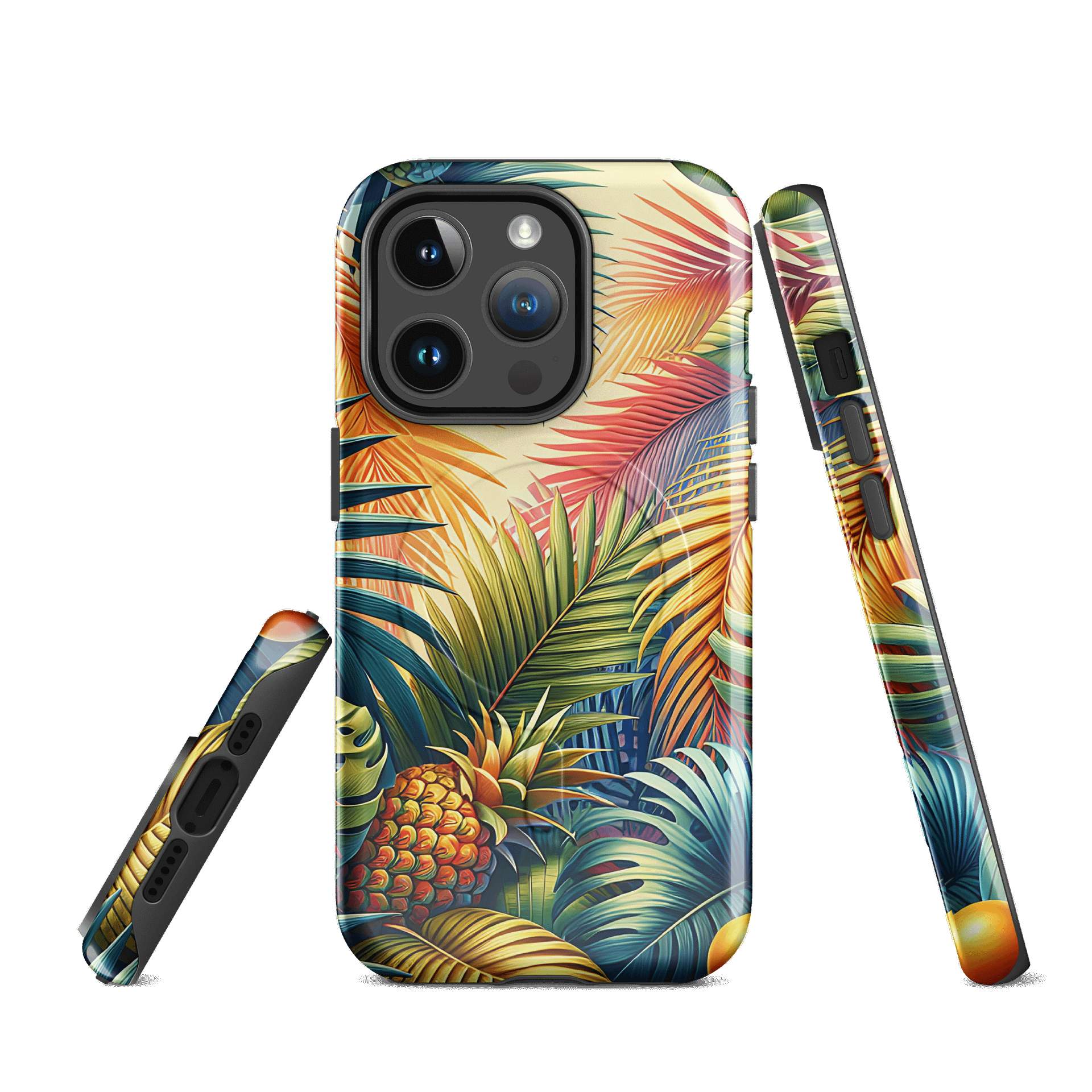 Tropical Jungle MagSafe® Tough iPhone® Case, MagSafe® iPhone® Tough Case, iPhone 14, iPhone 15, iPhone 16, Pro, Pro Max, Plus. product image (1)