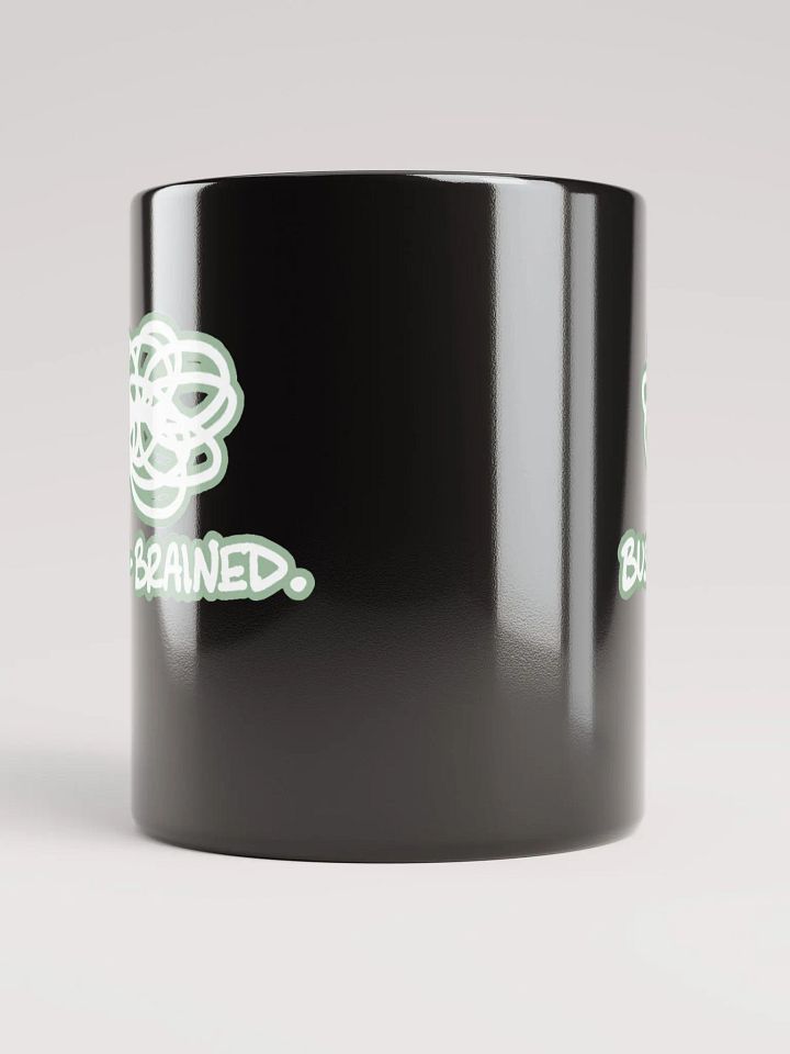 *not* mentally linear (lined design, #96B697) glossy black mug product image (4)