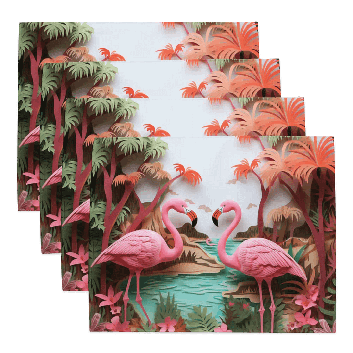 Tropical Flamingo Love Placemats - Set of 4 product image (2)
