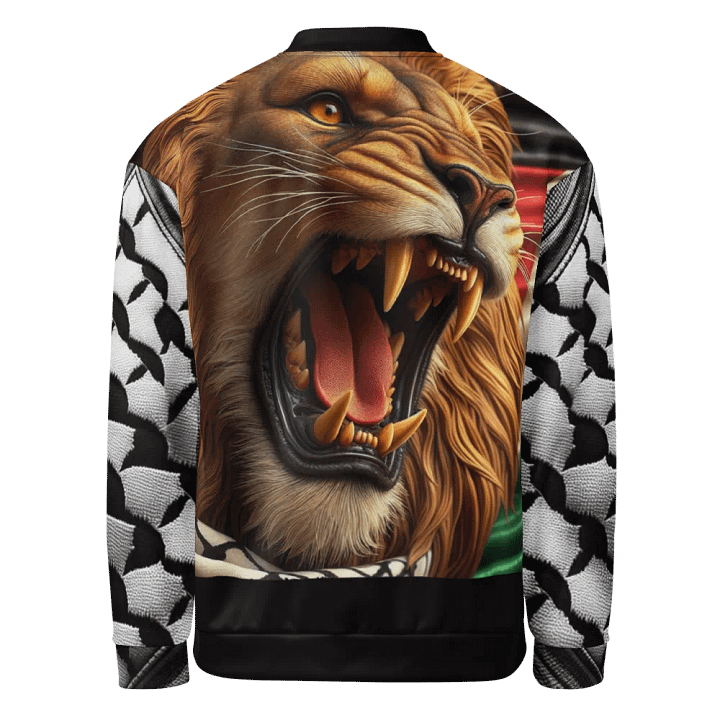 Roaring Lion All-Over Print Bomber Jacket | AI Design Free Palestina product image (2)