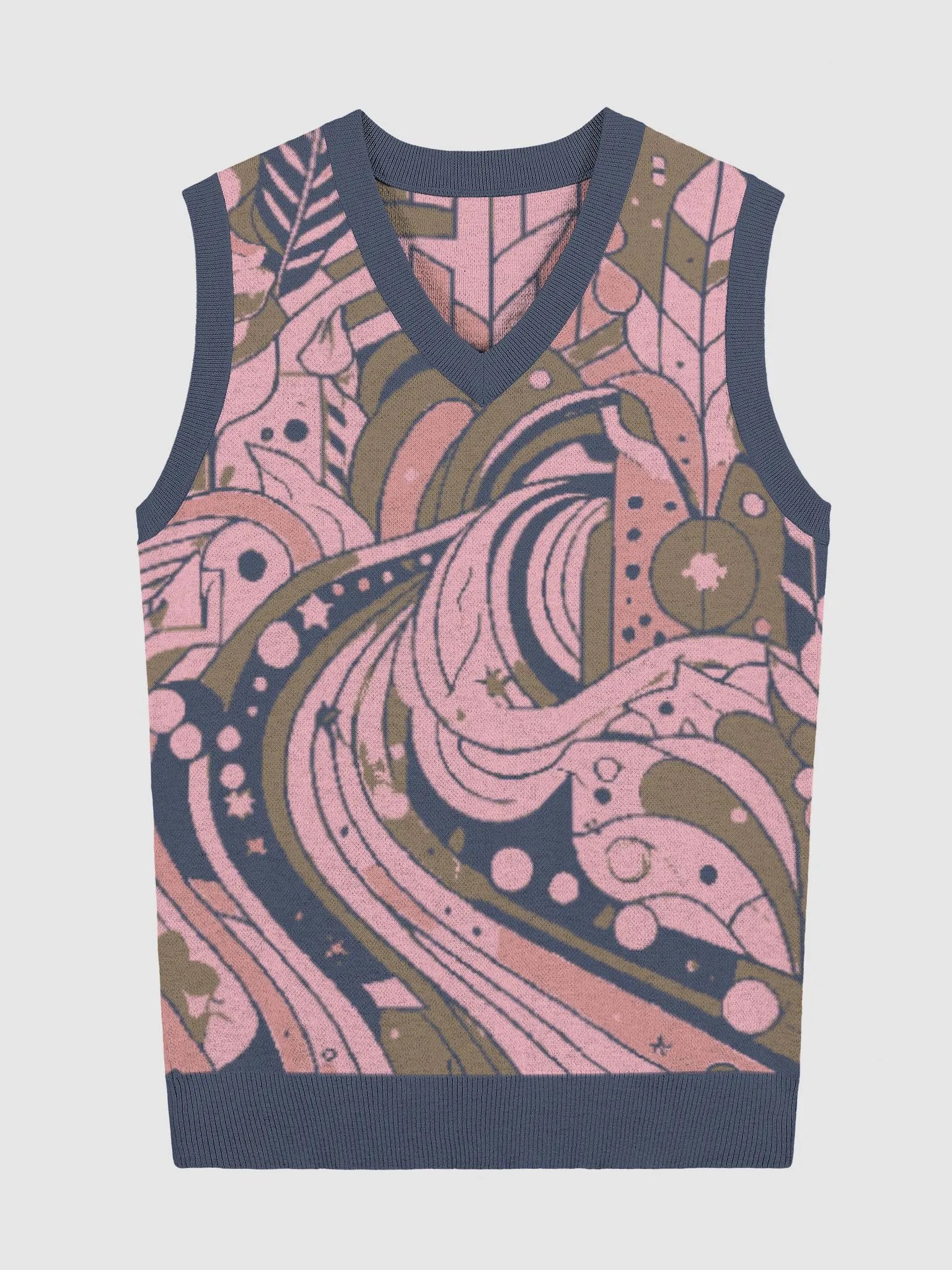 Swirling Dreams: Knitted V-Neck Vest product image (5)