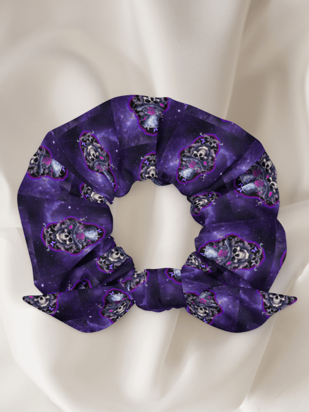 Gothic Skull & Roses Purple All-Over Print Scrunchie product image (1)