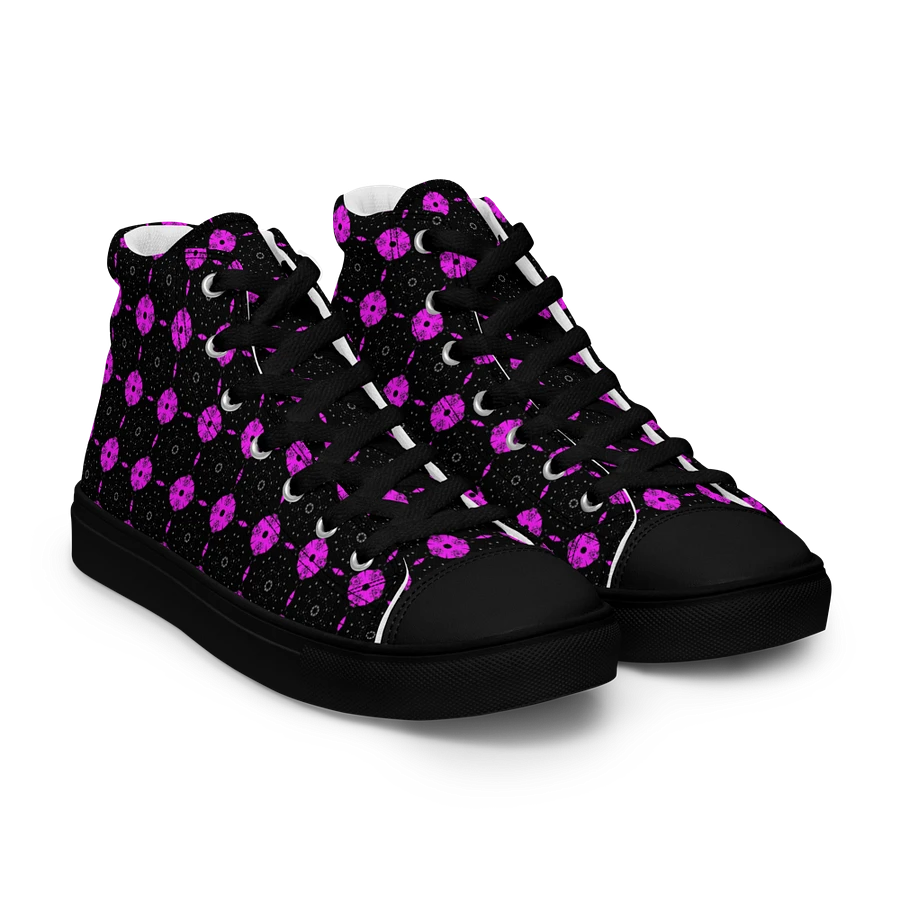 Abstract Pink Shapes Ladies Canvas Shoes High Tops product image (25)