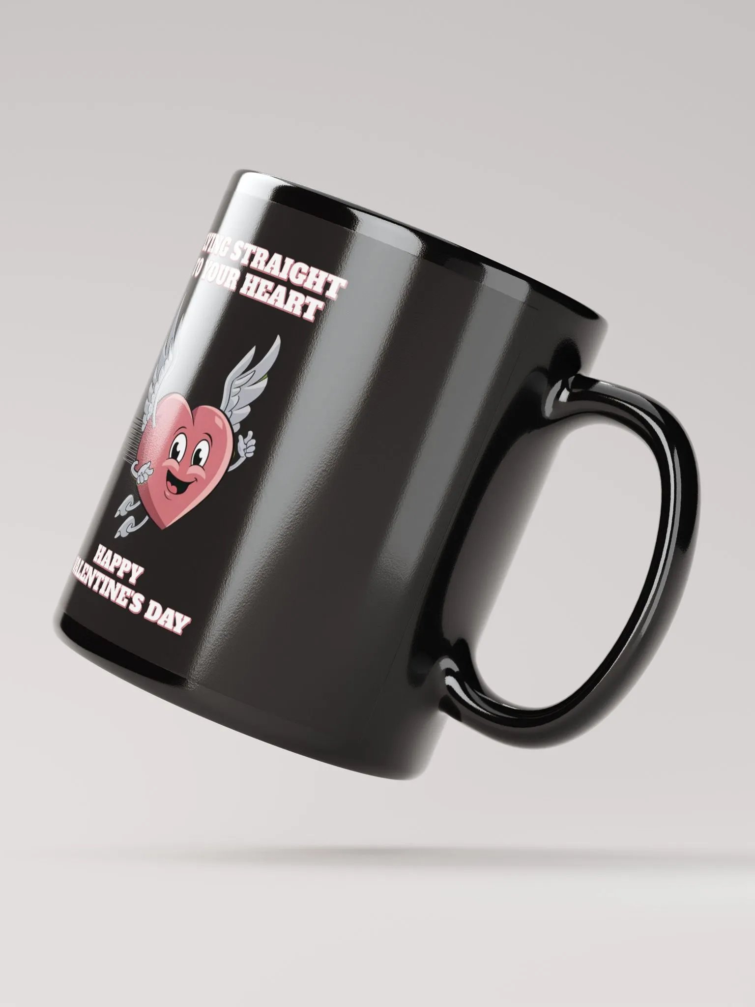 Flying Straight To Your Heart - Happy Valentine's Day Black Mug product image (1)
