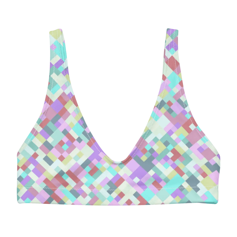 Colorful Mosaic Pattern Design Padded Bikini Top - v6 product image (3)