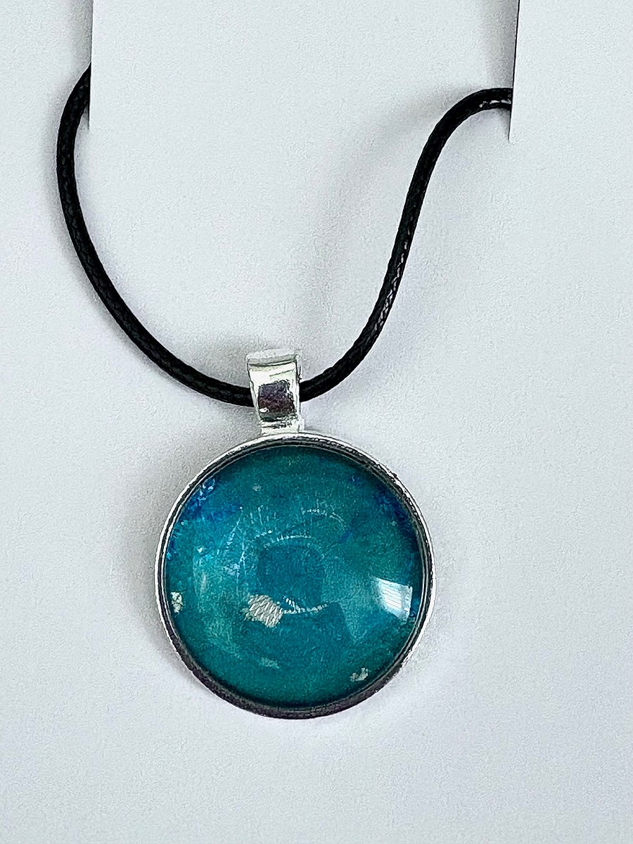 Handmade Cabochon Pendant Necklace | Teal Blue | by Monique Faella Designs™ | MFD-00084 product image (1)
