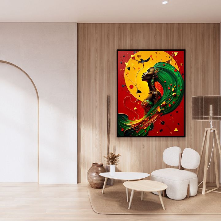 Mother Nature Beautiful Black Woman Illustration Printable Art product image (2)