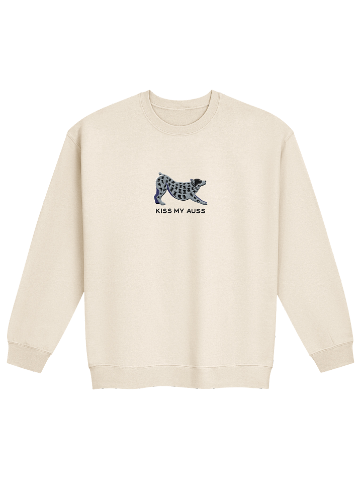 Kiss My Auss Sweatshirt (Embroidered) of an Australian Cattle Dog(Blue Heeler, Docked Tail) product image (21)