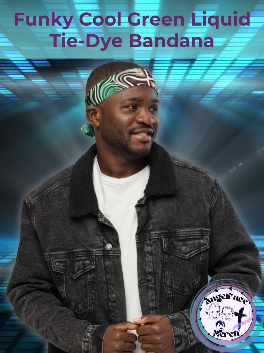 Funky Cool Green Liquid Tie-Dye Bandana product image (1)
