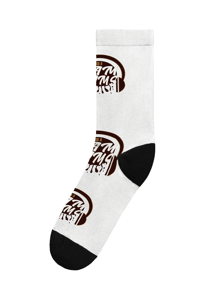 DJ Tam Jams Logo Socks - White w/Black & Gold product image (1)