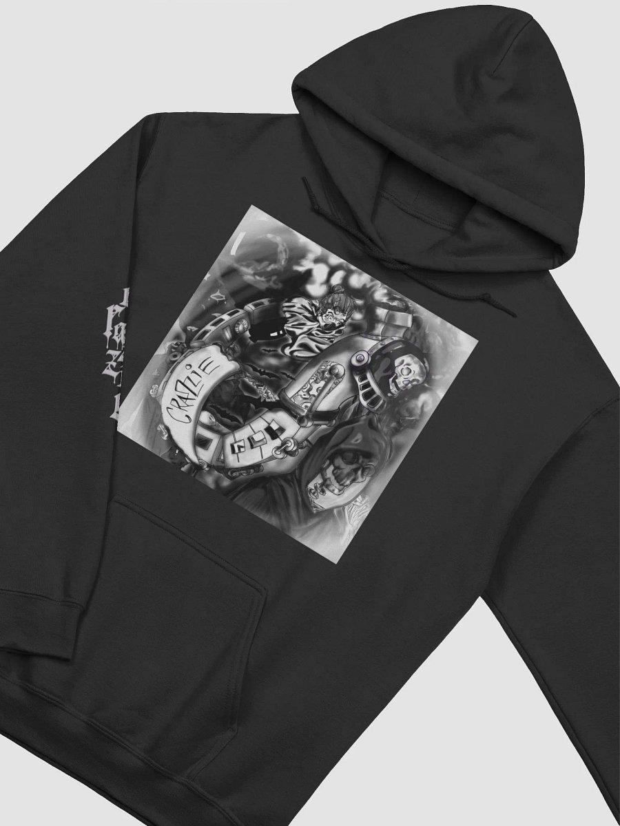 Crazzie Train Hoodie Dark Edition (B&W with white border) product image (28)