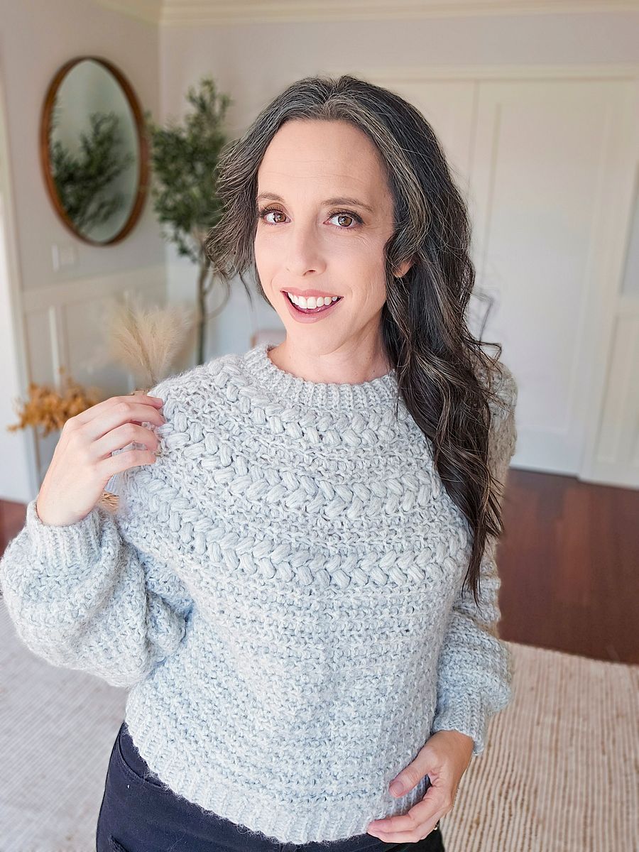 Macchiato Sweater Pattern Tutorial - Easy Puff Yoke Crochet Sweater (9 Sizes) product image (4)