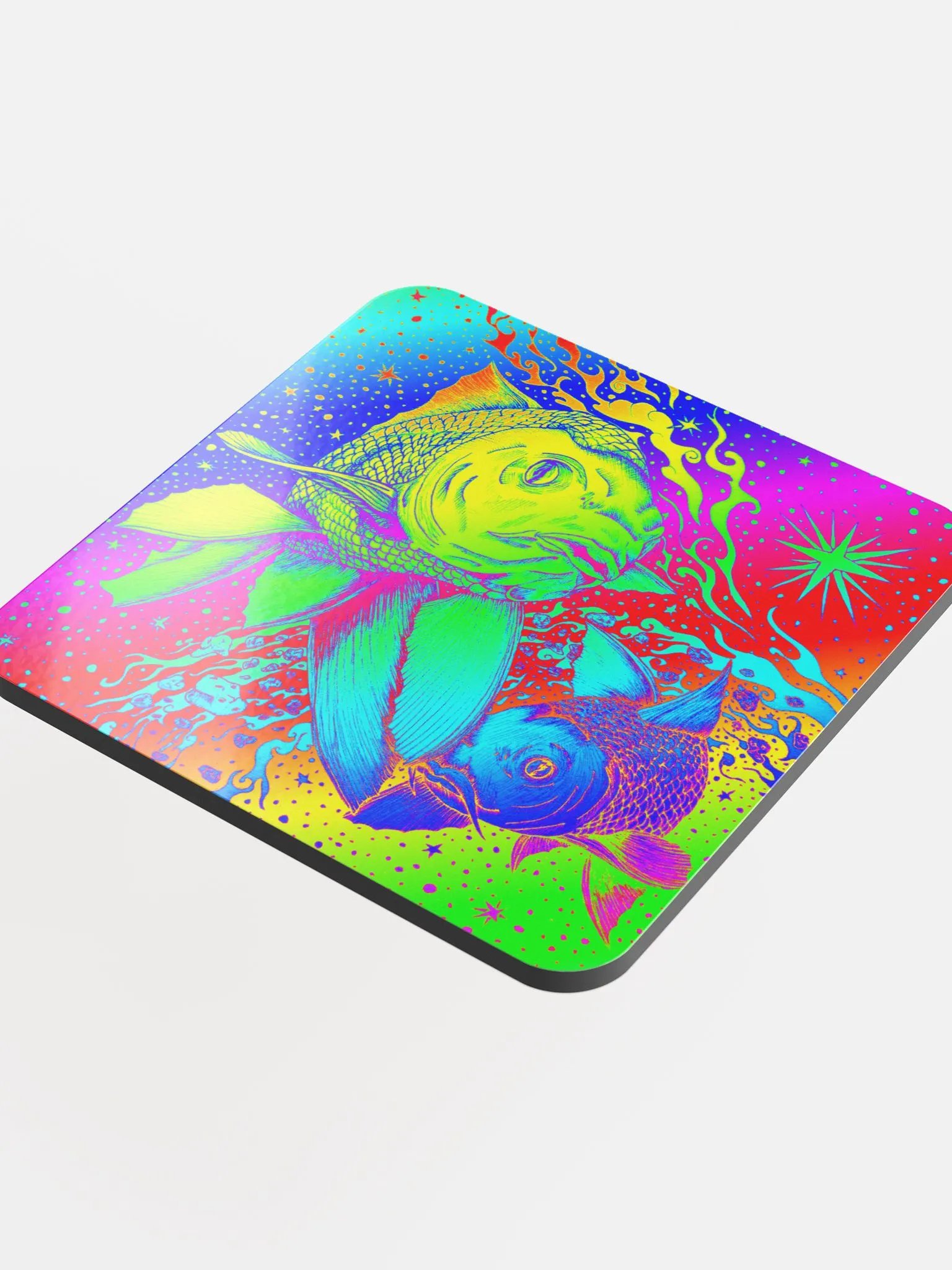Limited edition Full Rainbow Pisces Zodiac coaster product image (4)