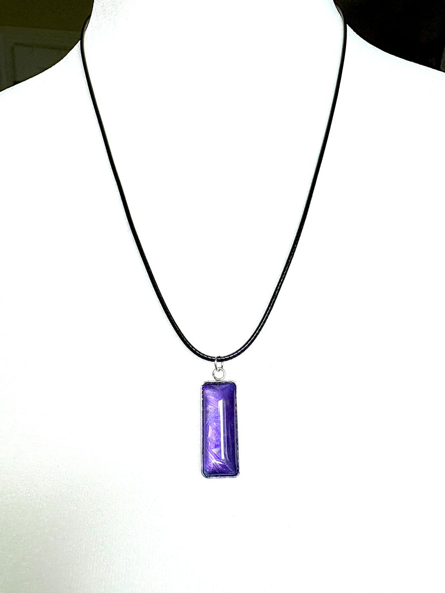 Electric Tide Pendant Necklace | Purple | Rectangle Cabochon | Monique Faella Designs™ | MFD-00146 product image (3)