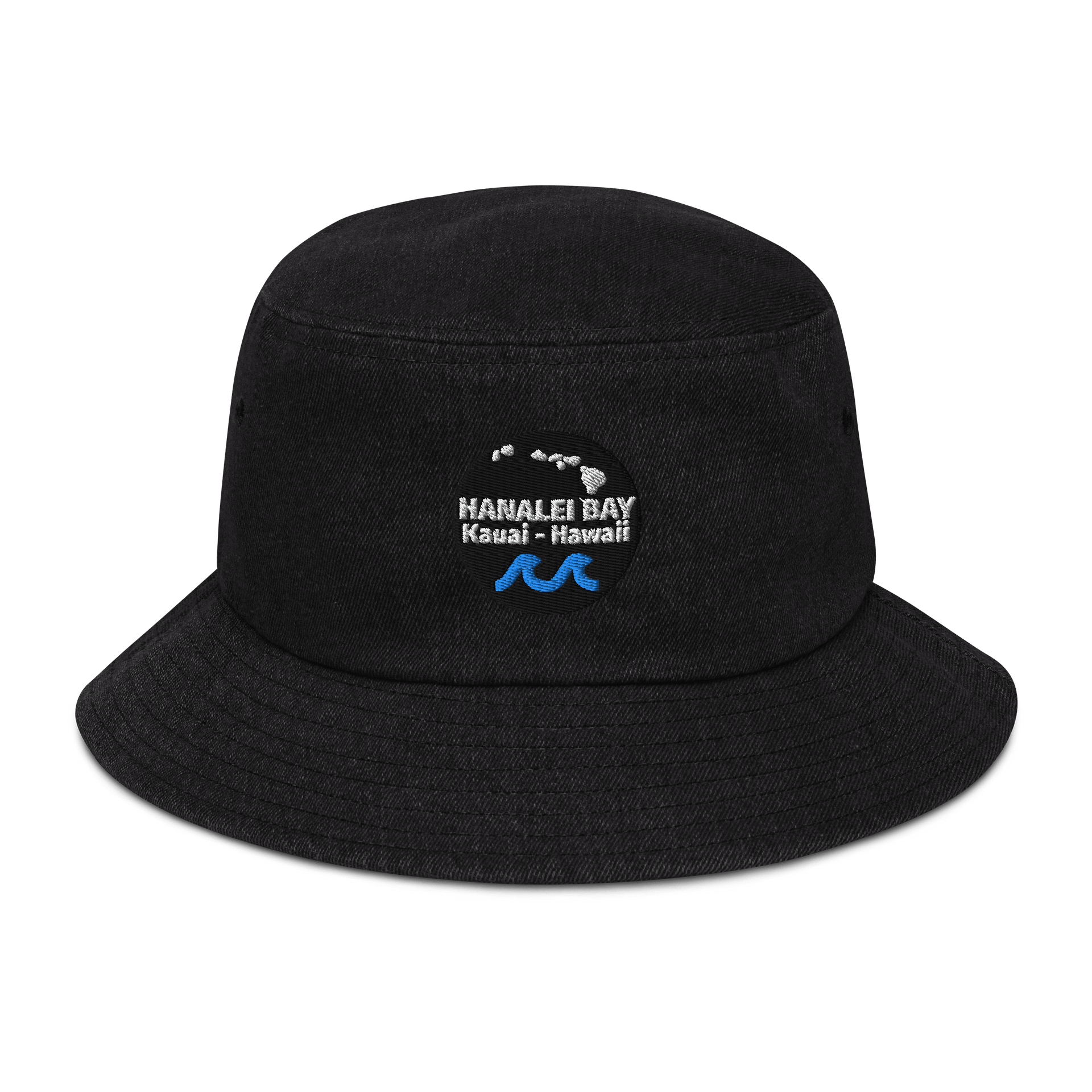 Hanalei Bay Kauai - White Logo - Capstone Denim Bucket Hat product image (1)
