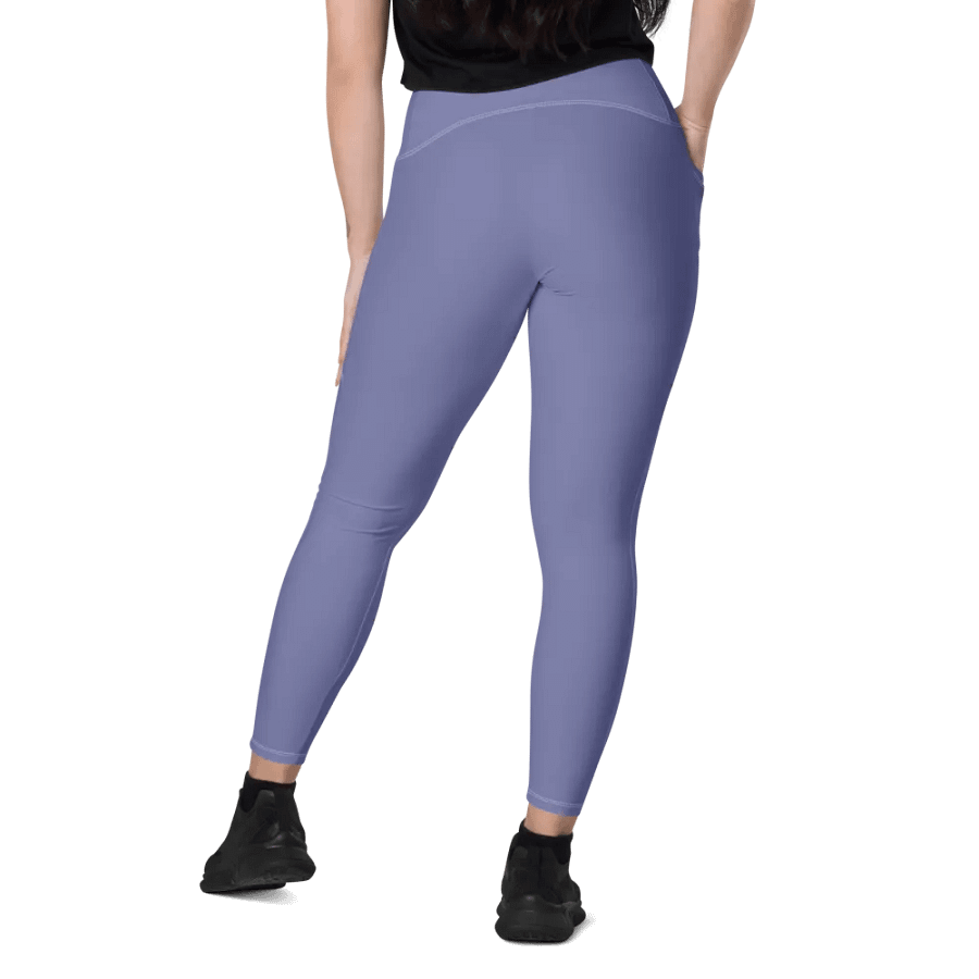 Plain Purple Soft Summer Women's High Waisted Premium Crossover Leggings with Pockets by Treasure Pie product image (9)