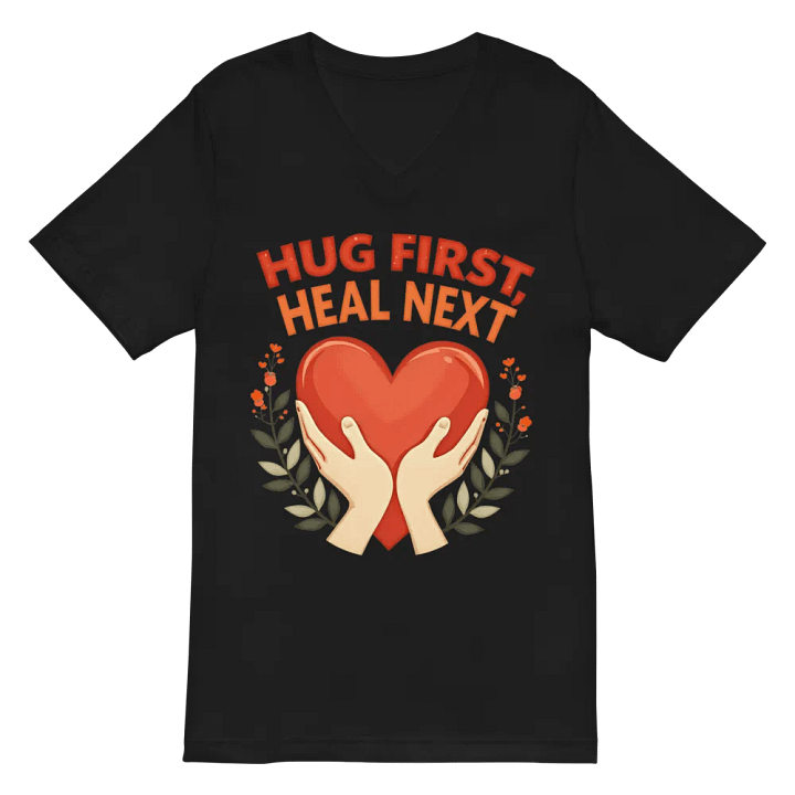 Hug First, Heal Next V-Neck Tee product image (3)