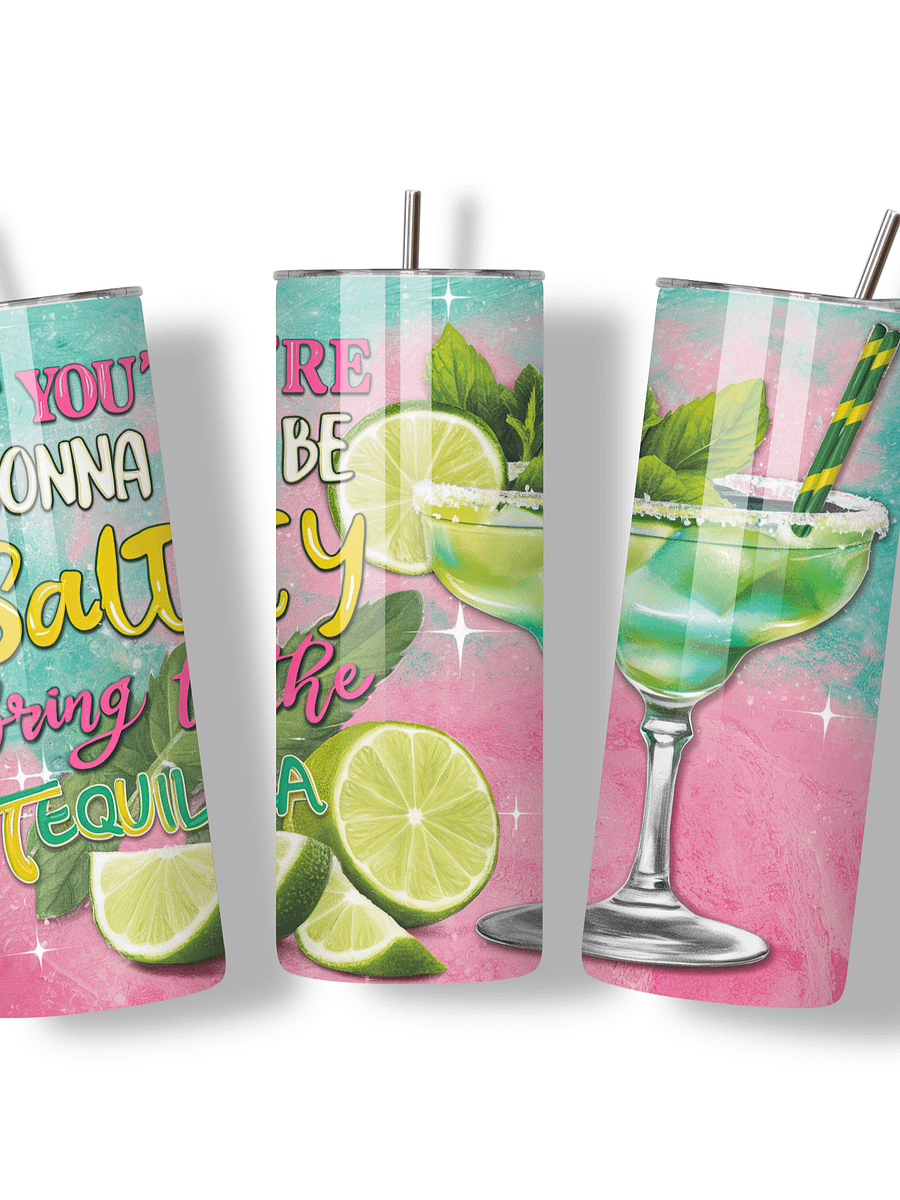 Tequila Vibes 20oz Skinny Tumbler with Metal Straw, Double-Walled Insulated Stainless Steel Tumbler for Hot & Cold Drinks product image (3)