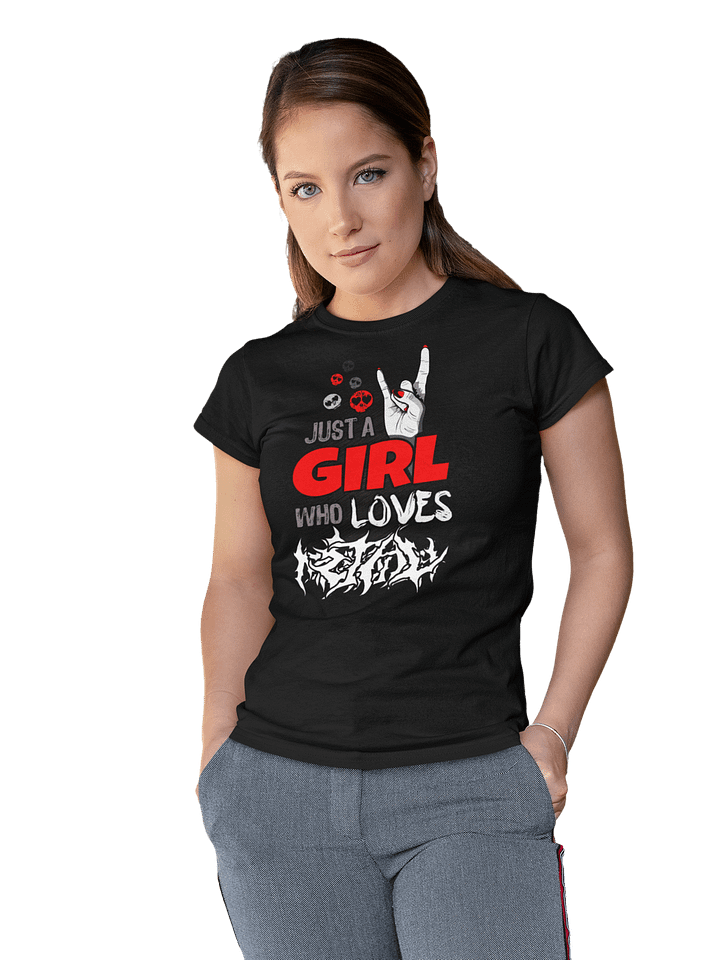 Just a Girl Who Loves Metal - Female Metalhead High Waisted T-Shirt product image (2)