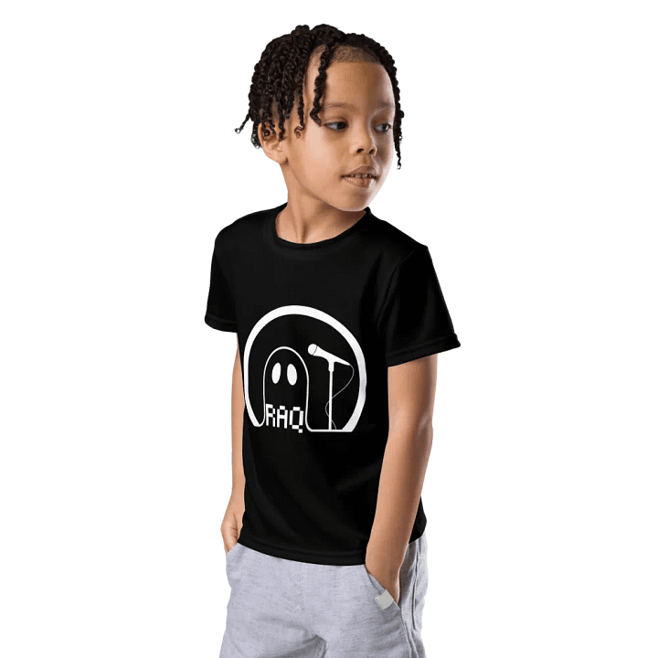 Black with White Raq Logo Youth Tee (2T-7) product image (1)