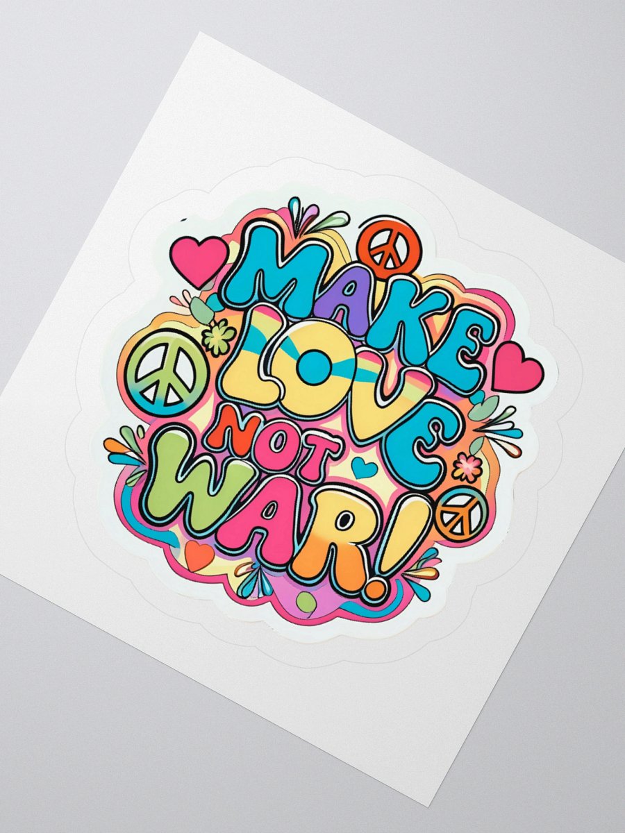 Make Love Not War! Retro Kiss Cut Stickers product image (5)