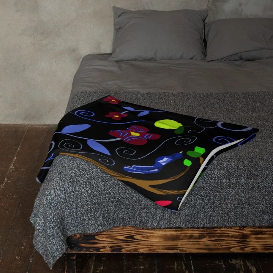 Birds and Scrolls Throw Blanket product image (23)