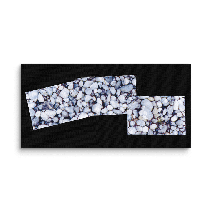 Cama Beach Rocks on Canvas with Black Fill (12" x 24") product image (1)