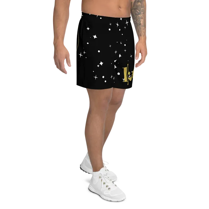 Starry Leo All-Over Print Athletic Long Shorts product image (2)