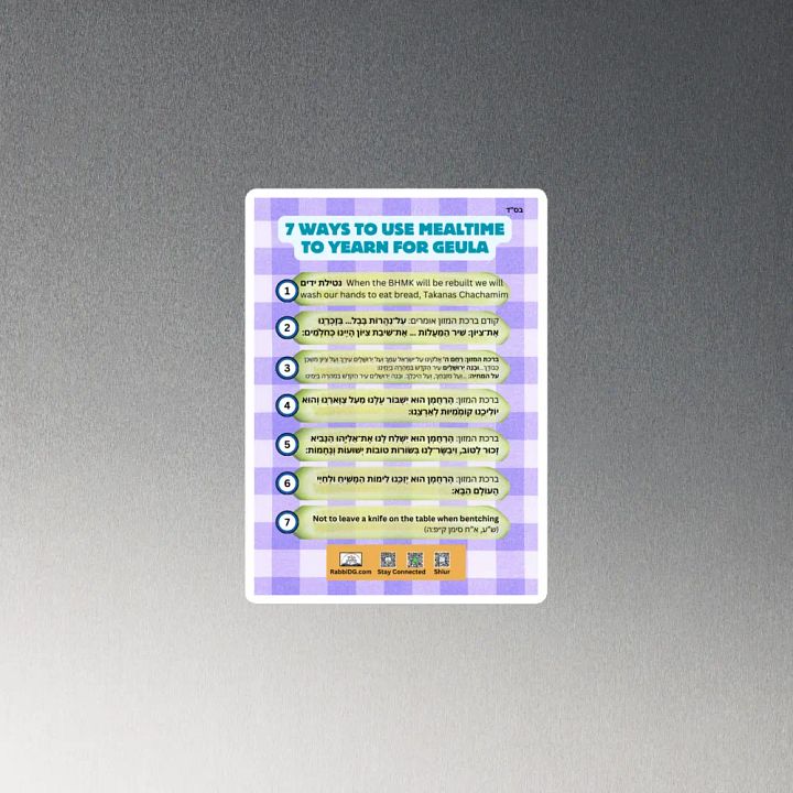 Magnet - 7 Ways to Yearn for Geulah During Mealtime product image (2)