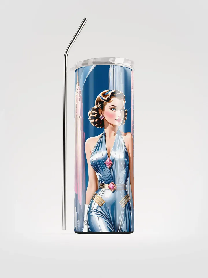 Art Deco Flapper Girl 20 oz Skinny Stainless Steel Tumbler - v2 product image (1)
