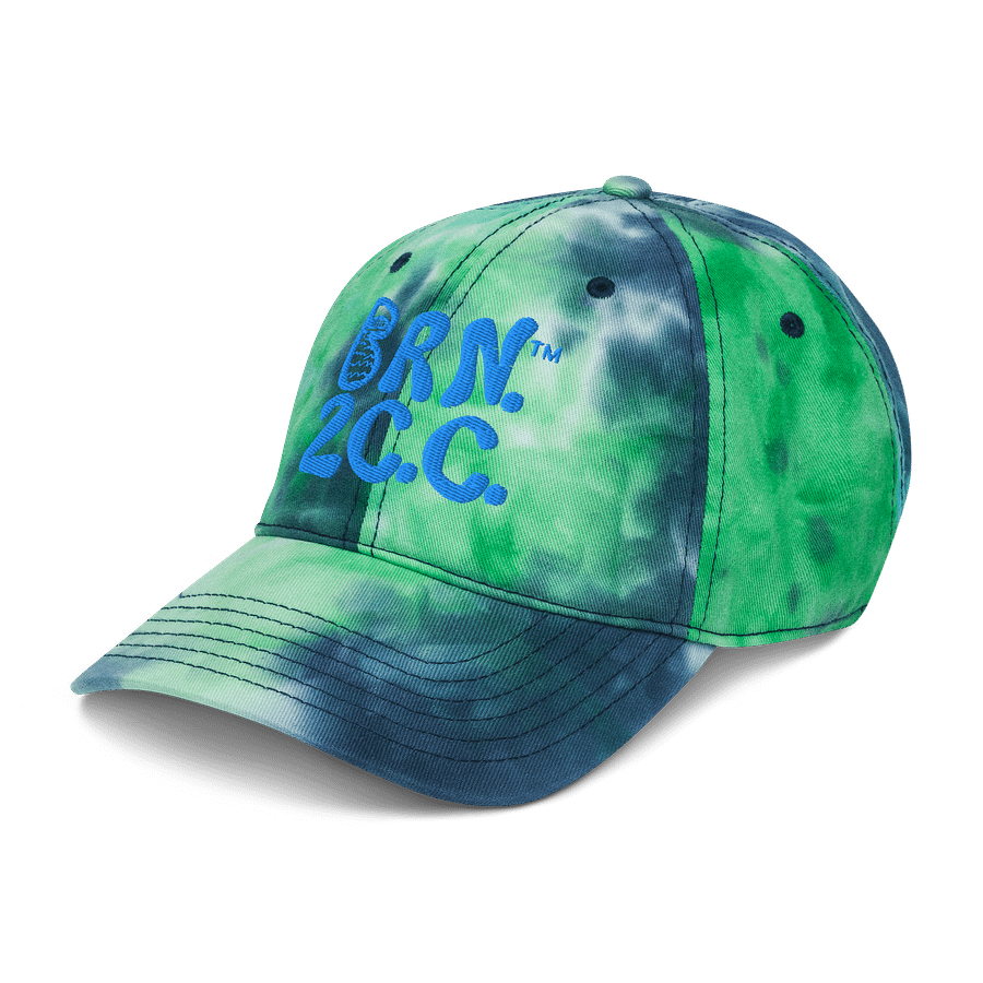BRN.2C.C.™ | Tie-Dye Dad Hat | Coastal Cap with Groovy Vibes | Adjustable Unisex Cotton Cap | Aqua/Teal 3D Puff Embroidered Logo product image (22)
