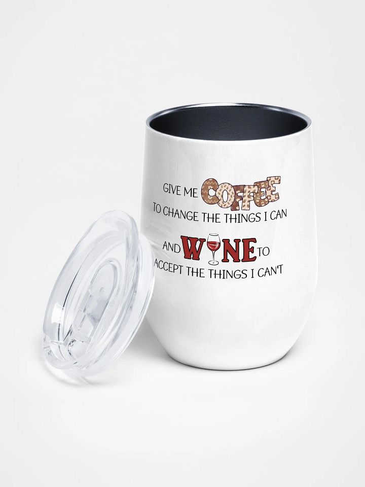 Coffee and Wine Serenity Prayer Wine Tumbler product image (1)