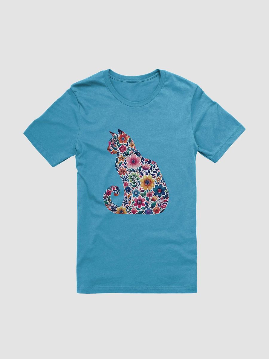 Floral Feline Elegance - Artistic Cat Silhouette T-Shirt product image (1)