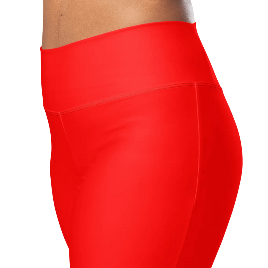 Plain Color Red Flare Leggings product image (5)