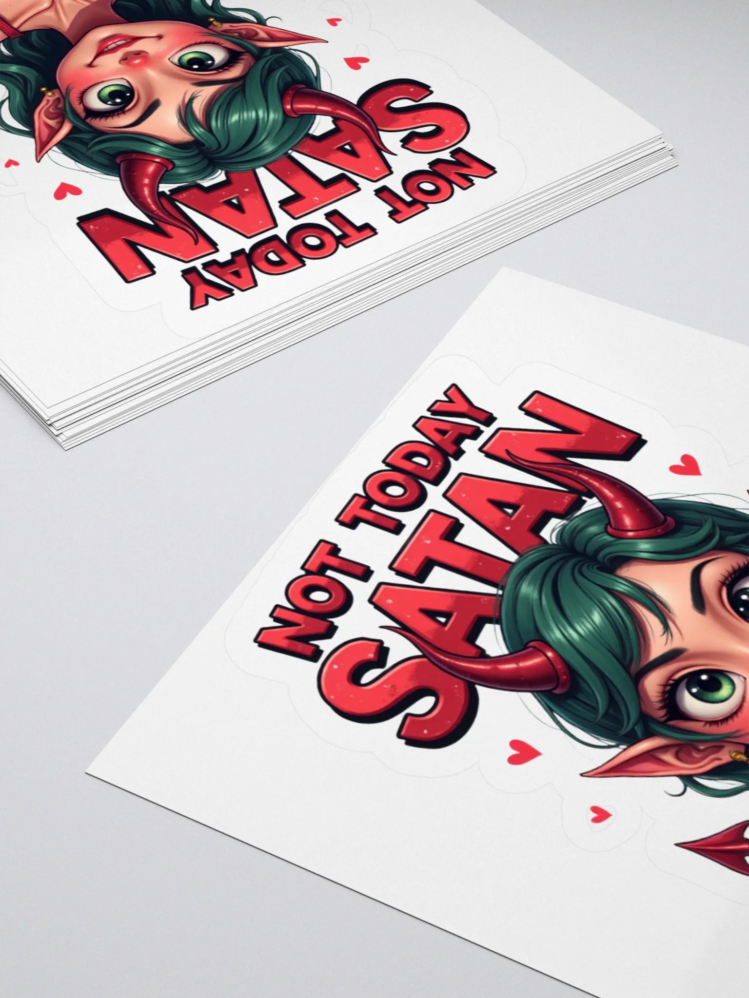 Rebellious Devil Kiss Cut Stickers product image (10)