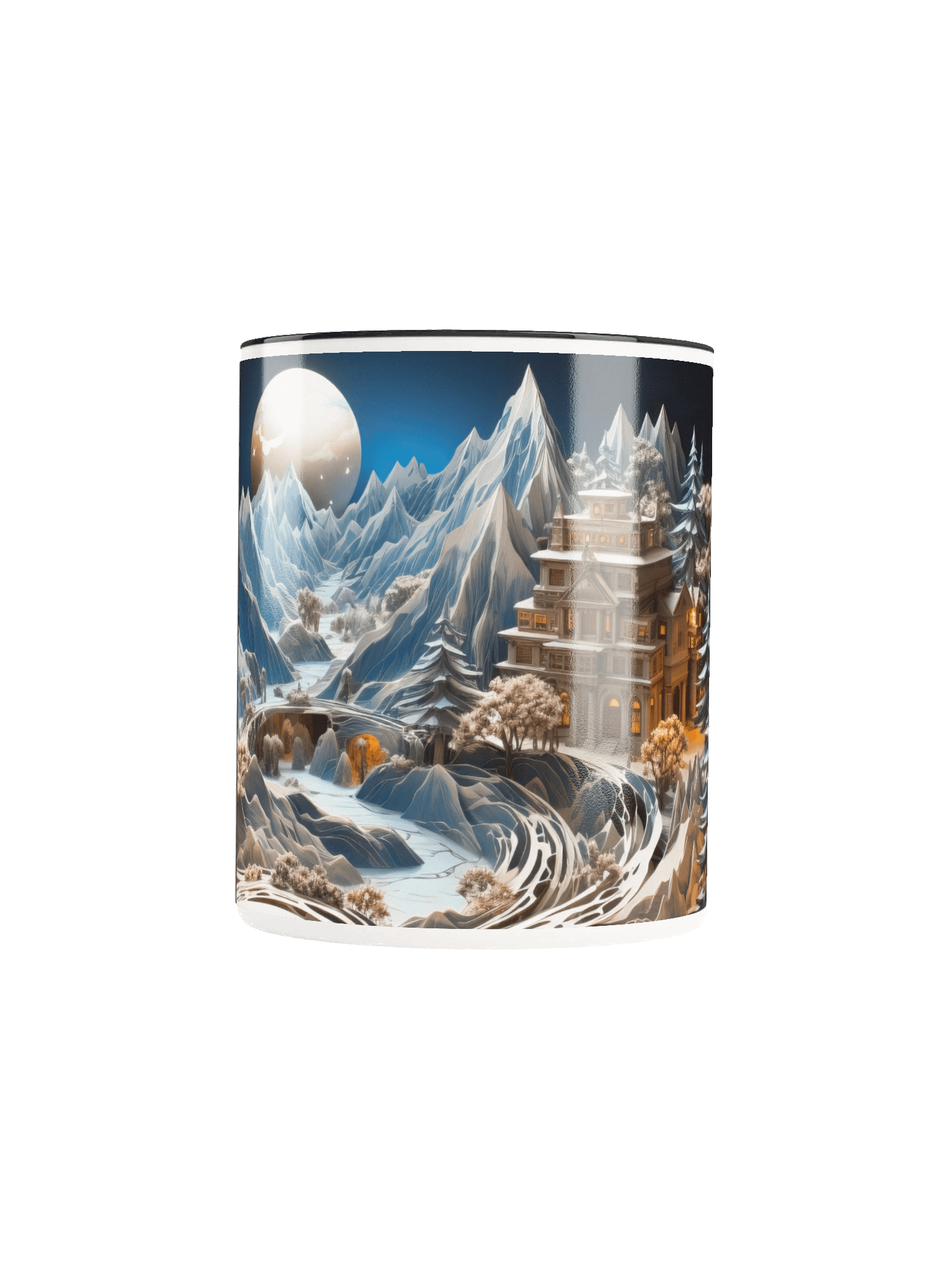 Christmas Moonlit Mountain Storybook Pagoda Mug – Cozy Gift for Book Lovers product image (9)