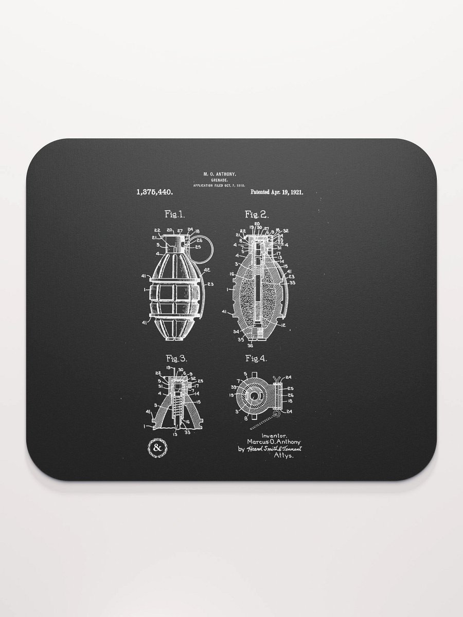 Mk2 Grenade Patent Mouse Pad product image (2)