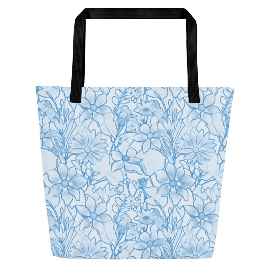 Line art Light blue and Dark blue Floral/All-Over Print Scrunchie by Sublicolor product image (2)