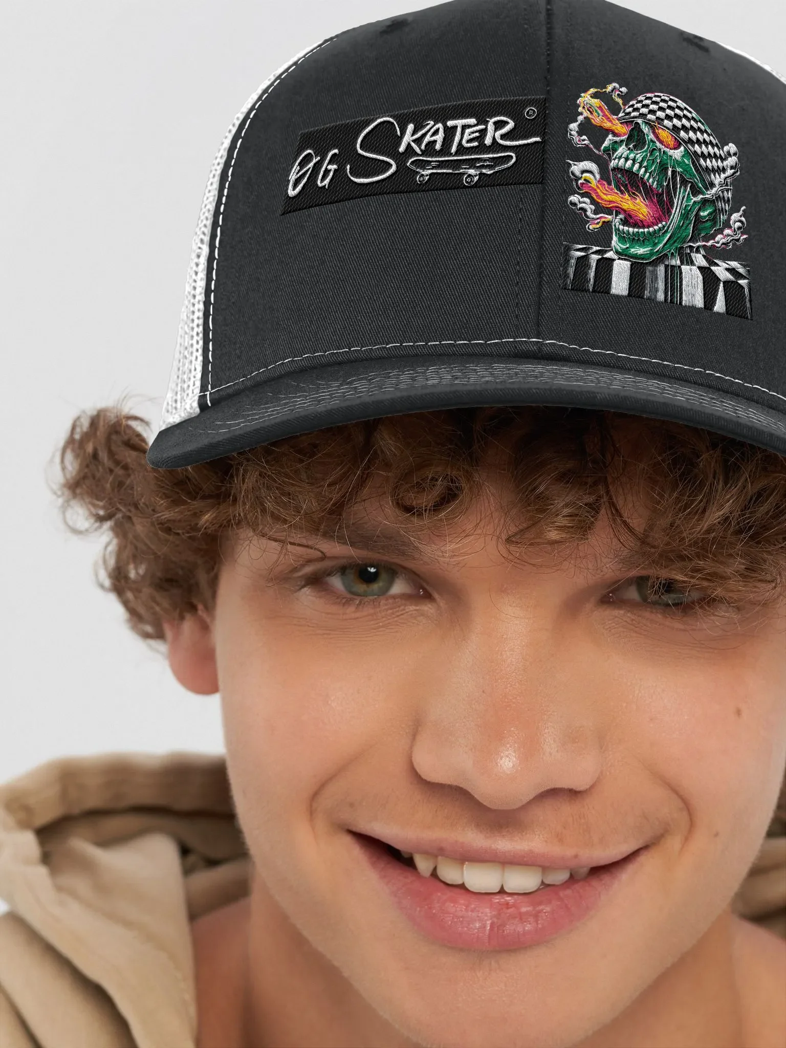 "Flaming Skull" – OGSkater Richardson Trucker Hat product image (8)