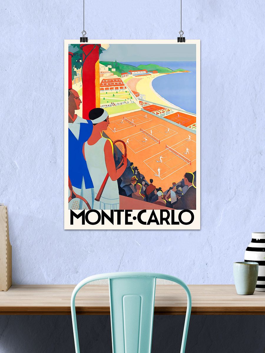 French Riviera / Monte-Carlo, France, 1930s — retro travel poster, vintage travel art, retro wall art product image (2)