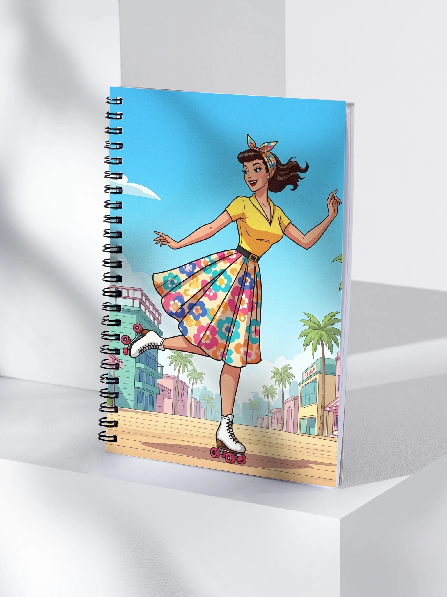 Retro Roller Skating Fun & Sunshine Quote Notebook product image (4)