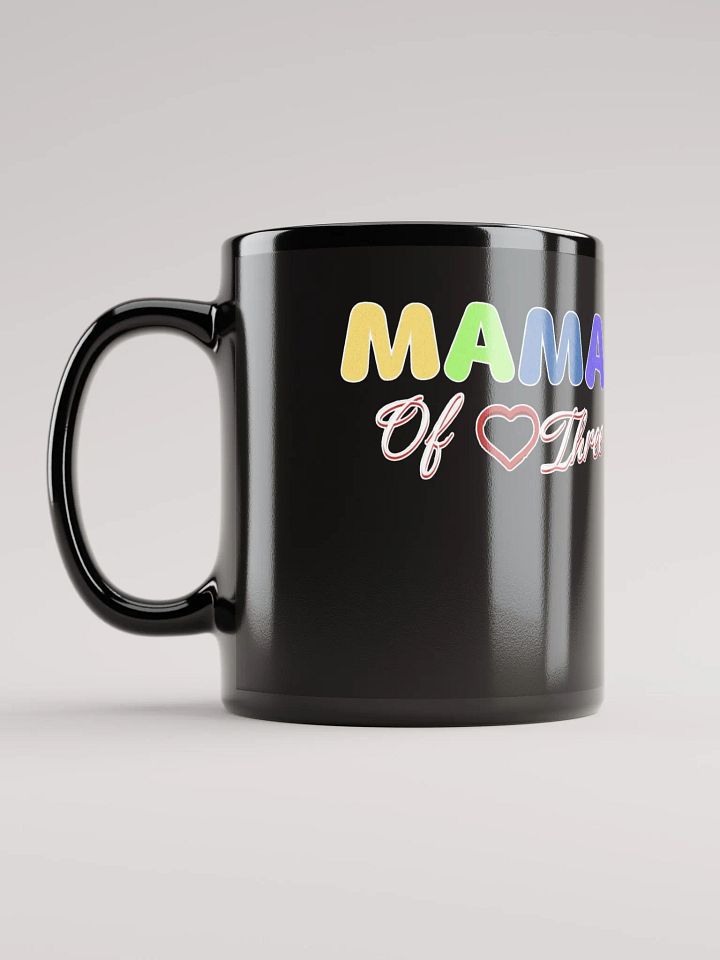 Mama of Three - Loving Family Design Black Mug product image (3)